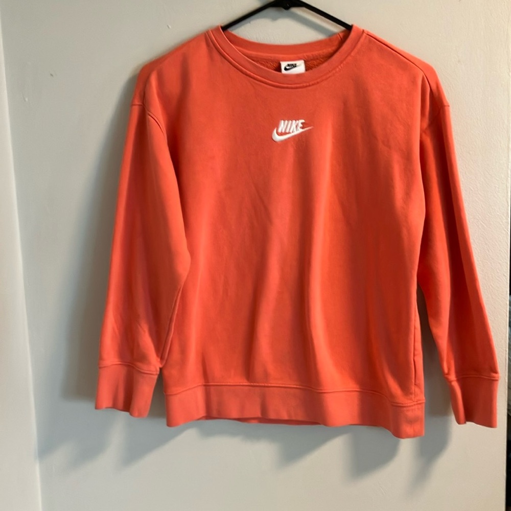 Girls coral Nike crew neck